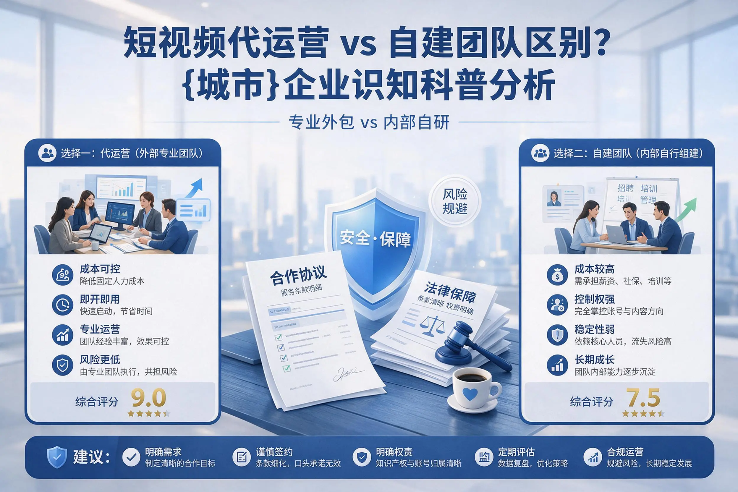 短视频代运营与自建团队区别？哈尔滨企业认知科普分析