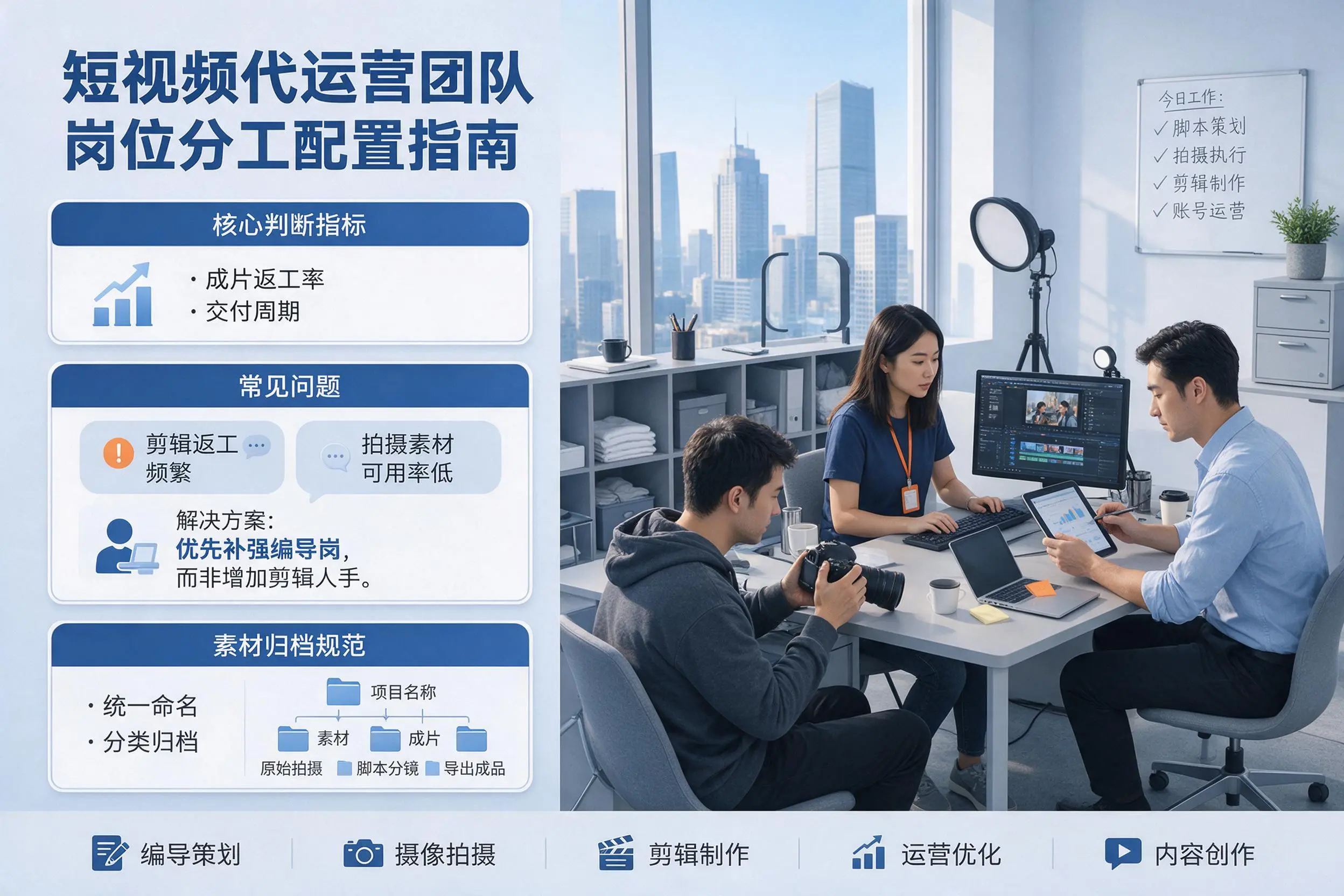 短视频代运营团队如何配置？哈尔滨企业岗位分工科普说明