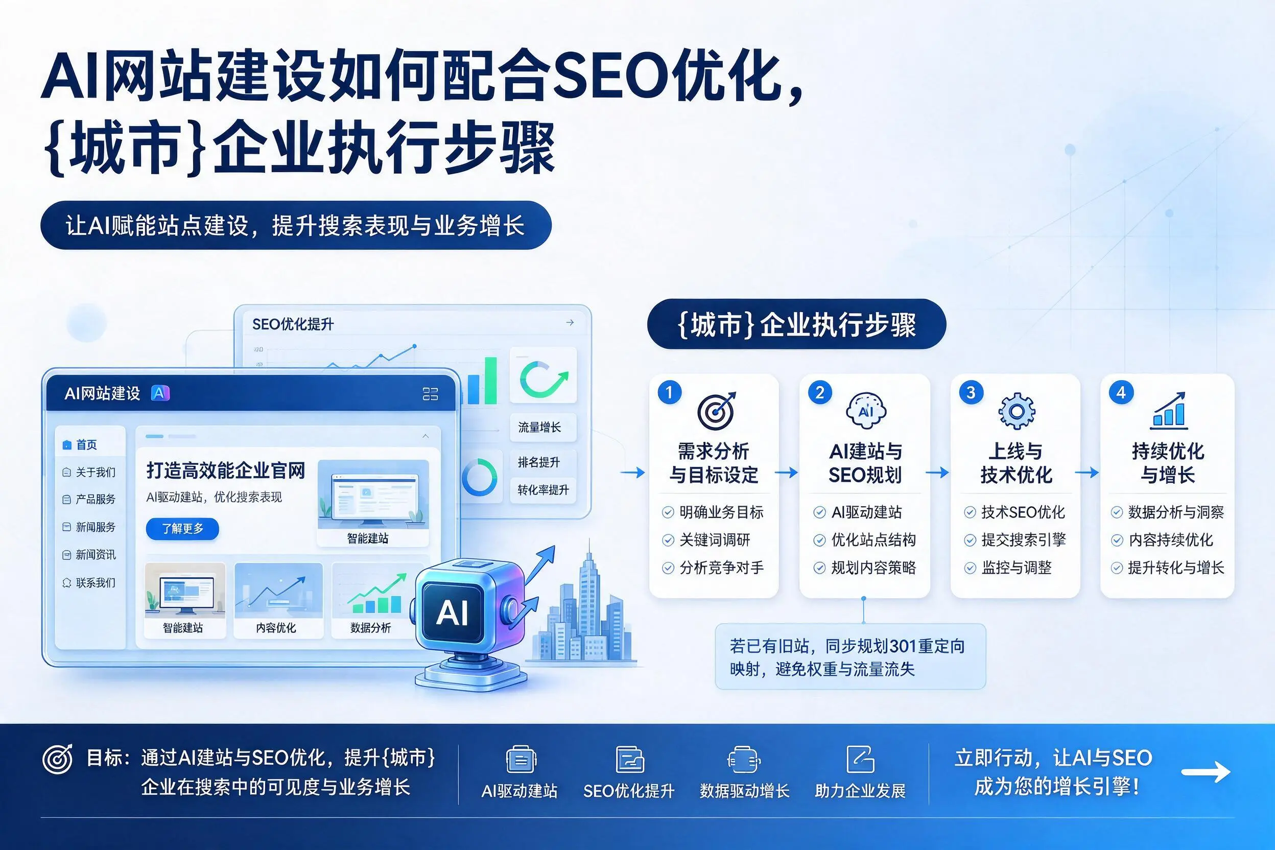 AI网站建设如何配合SEO优化，哈尔滨企业执行步骤